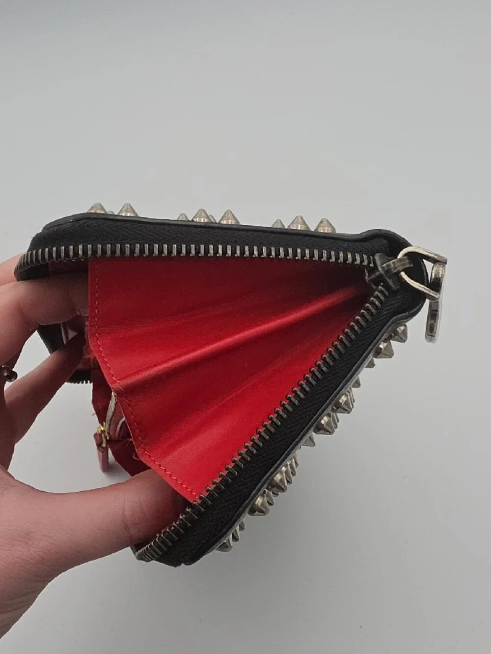 Christian Louboutin Black Studded Gold/Silver/Gun Metal Zip Long Wallet (EUC)✨️